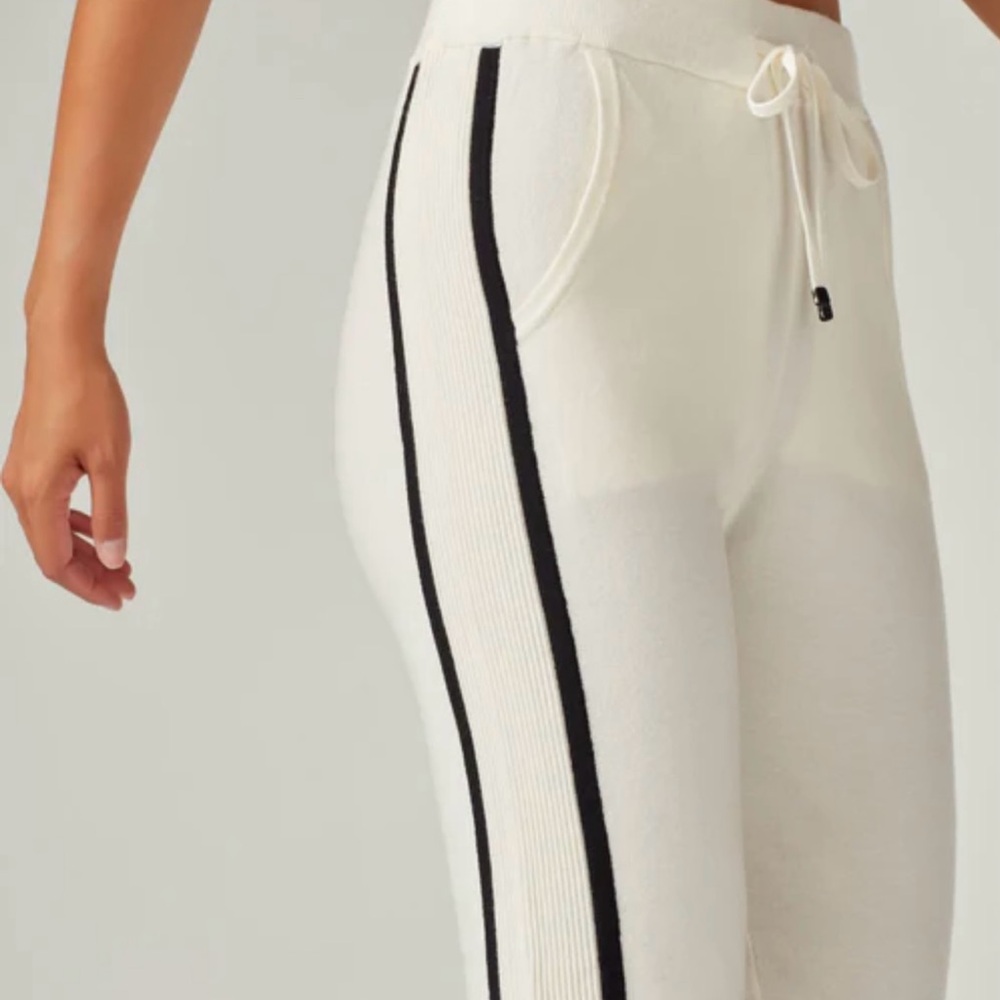 Blanc Noir Cream and Black Jogger Track Pants